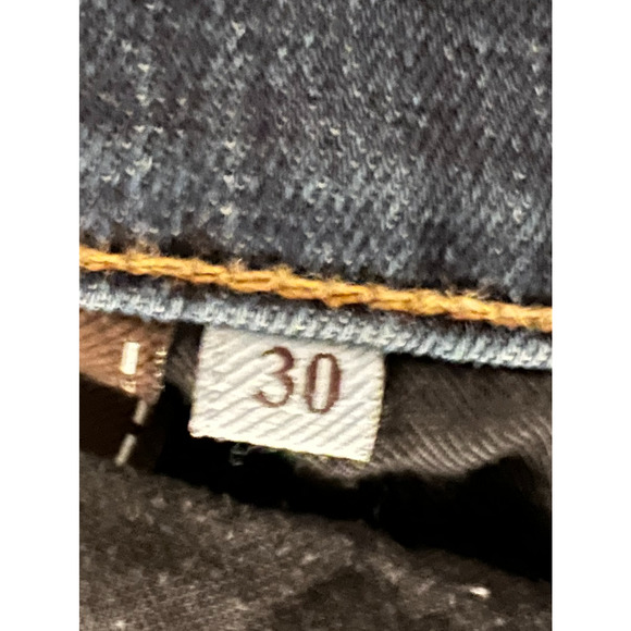 7 For All Mankind Jeans Mens Size 30" Blue Dark Wash Straight Leg Button Fly - Picture 10 of 13